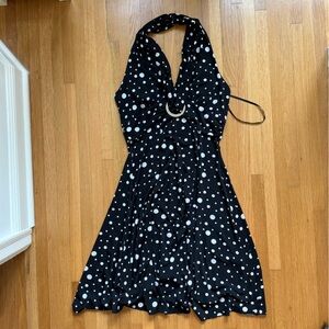 My Michelle black and white polka dot Halter dress